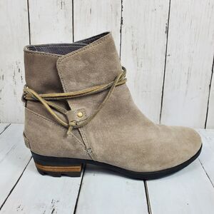Sorel Farah Womens Size 9 Tan Suede Outdoor Leather Ankle Winter Boot Tassel